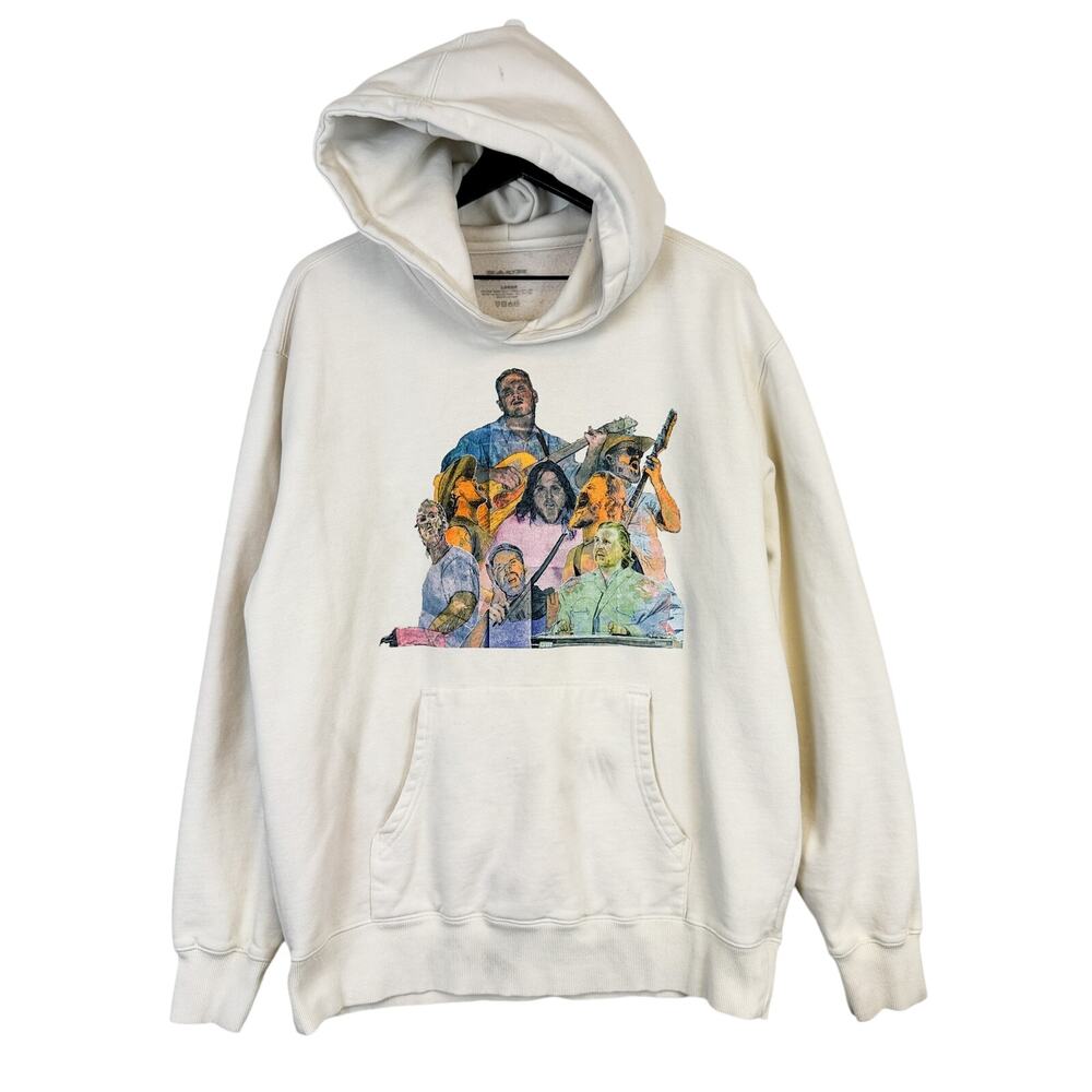 Zach Bryan Quittin Time Tour Hoodie Sweatshirt Cream - Adult Mens L